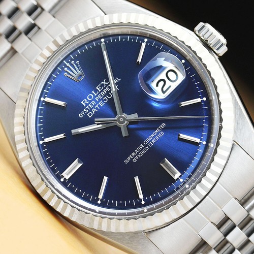 Rolex mens datejust 1601 blue - mens,
