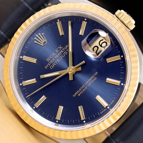 Rolex mens datejust 16233 blue - rolex,