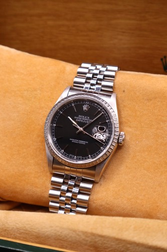 1991 rolex datejust black - datejust, 36