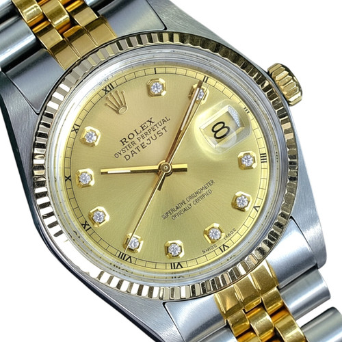 Rolex mens datejust gold steel - mens,