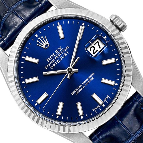 36mm rolex datejust 16014 blue - rolex,