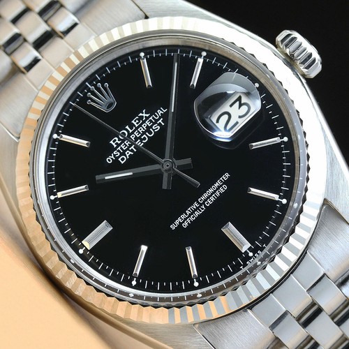 Rolex mens datejust black - black, 18k