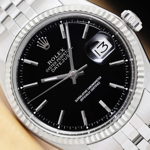 Rolex mens datejust 1601 black - rolex,