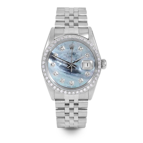 Rolex mens datejust blue - rolex, mop