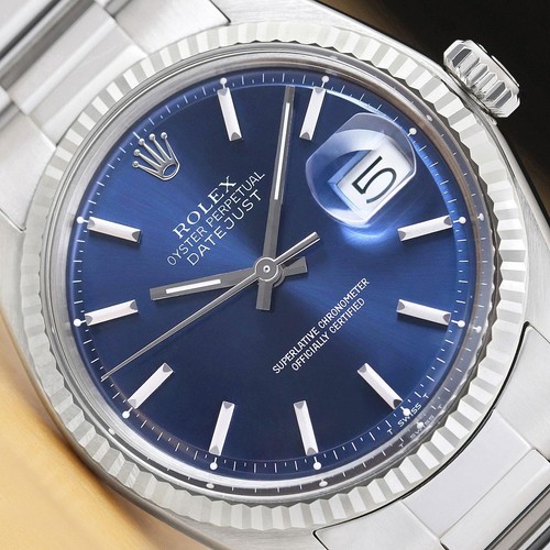 Rolex mens datejust blue - rolex, 18k