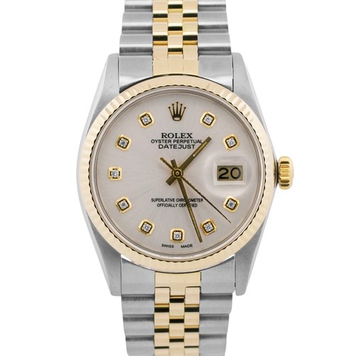 Rolex datejust silver diamond - datejust,