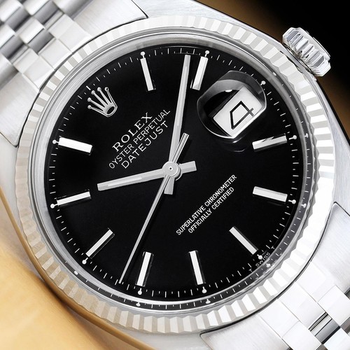 Rolex mens datejust 1601 black - rolex,