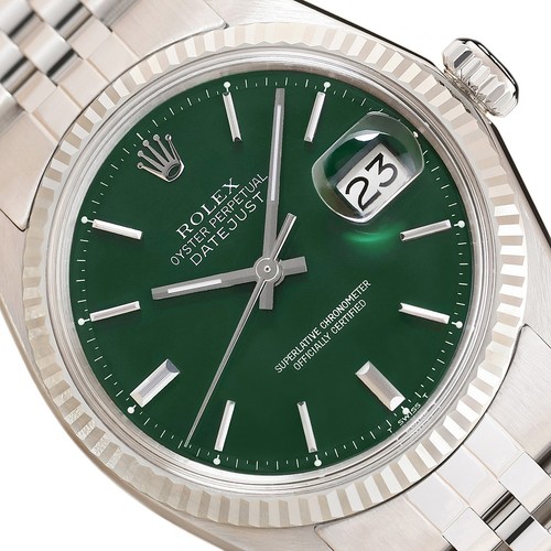 Rolex mens datejust green dial - rolex,