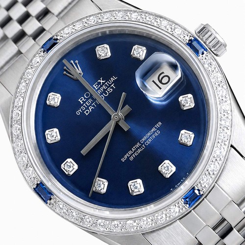 Rolex datejust 1603 - 36mm, blue